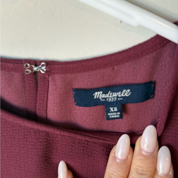 Madewell burgundy oversized blouse size XS - Picture 5 of 8